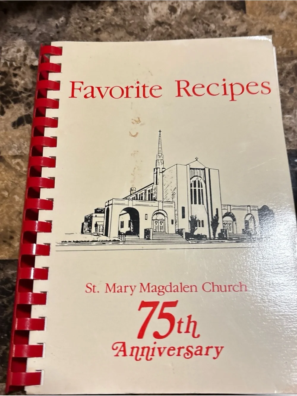 St. Mary Magdalen Church Favorite Recipes Cookbook - Cream & Red